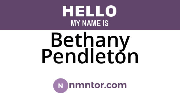 Bethany Pendleton
