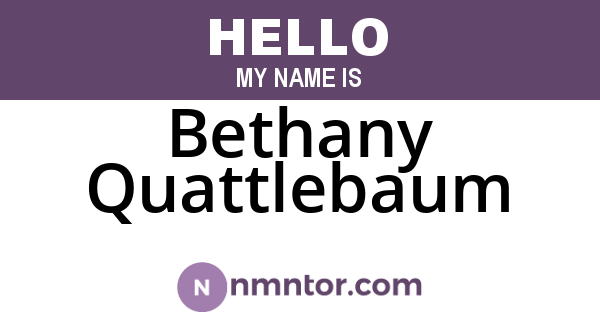 Bethany Quattlebaum