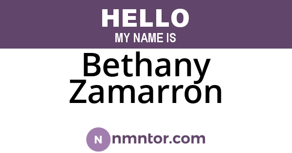 Bethany Zamarron