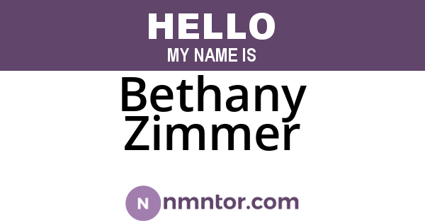 Bethany Zimmer