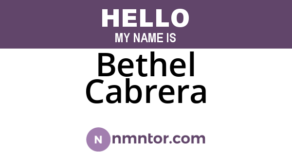 Bethel Cabrera