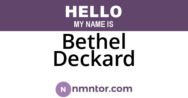 Bethel Deckard