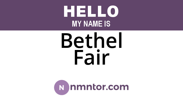 Bethel Fair
