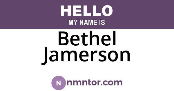 Bethel Jamerson