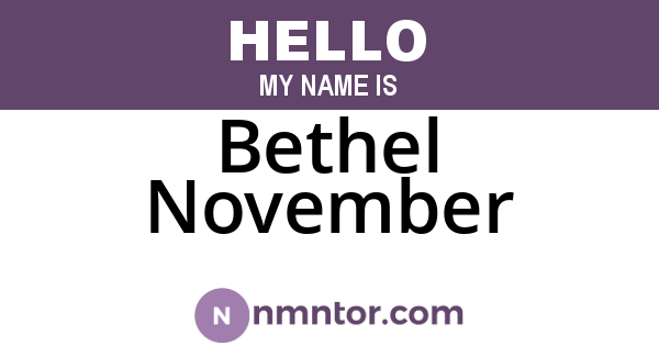 Bethel November