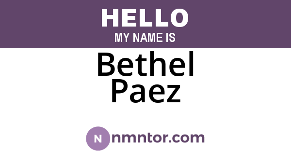 Bethel Paez