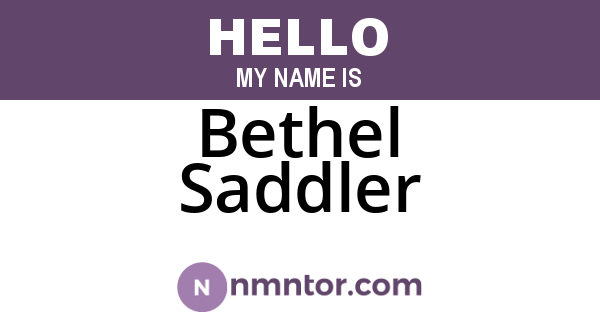 Bethel Saddler