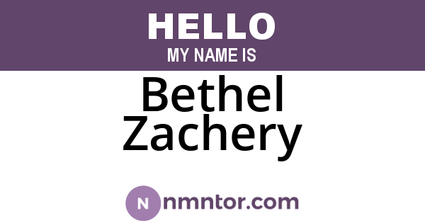 Bethel Zachery