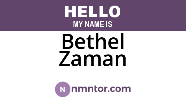 Bethel Zaman