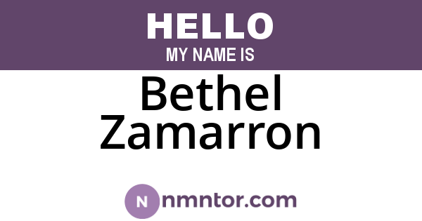 Bethel Zamarron