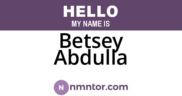 Betsey Abdulla