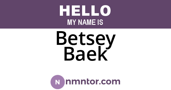 Betsey Baek