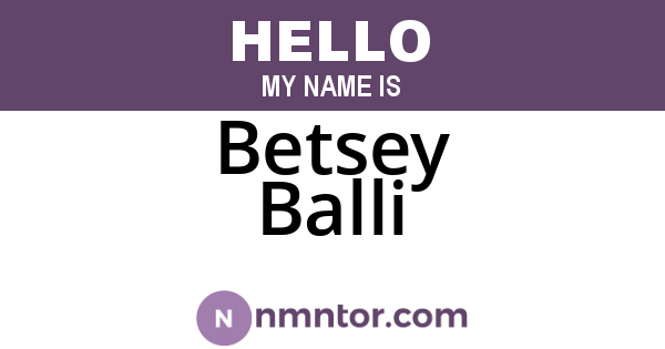 Betsey Balli