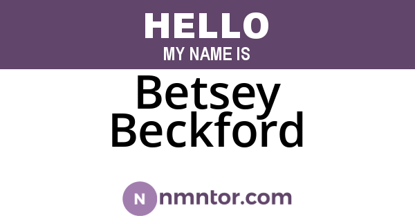 Betsey Beckford