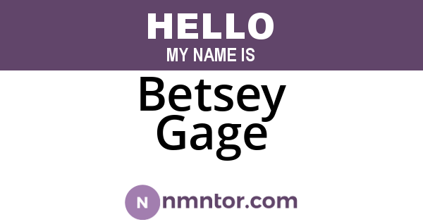 Betsey Gage