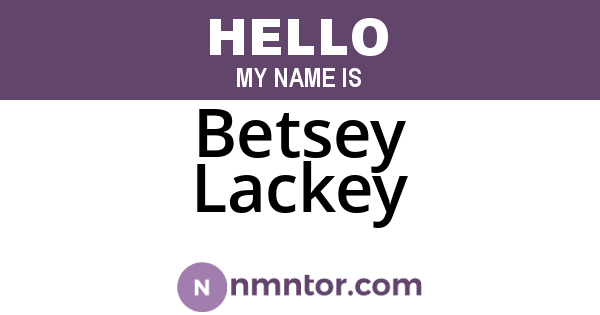 Betsey Lackey