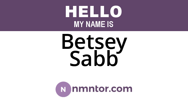 Betsey Sabb