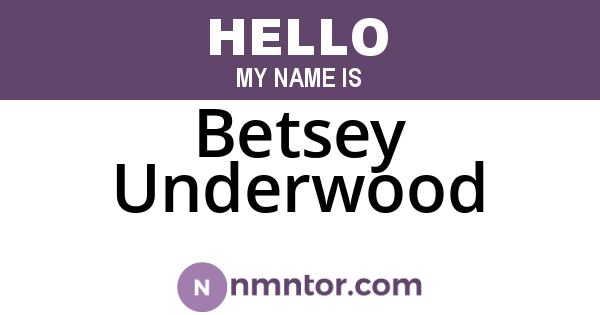 Betsey Underwood