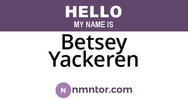 Betsey Yackeren