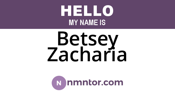 Betsey Zacharia