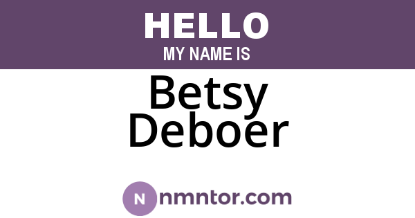 Betsy Deboer