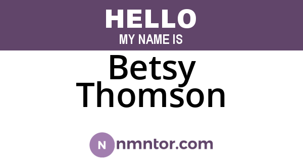 Betsy Thomson