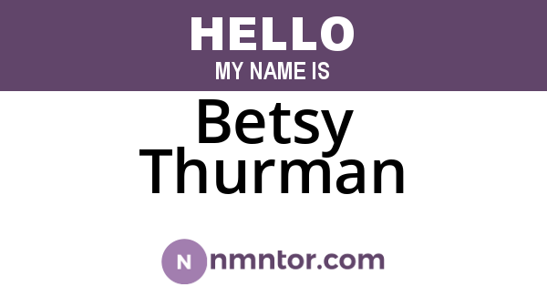 Betsy Thurman