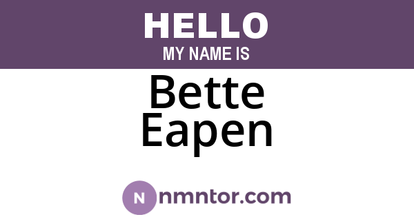 Bette Eapen