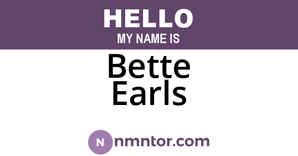Bette Earls