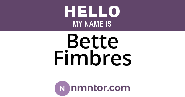 Bette Fimbres