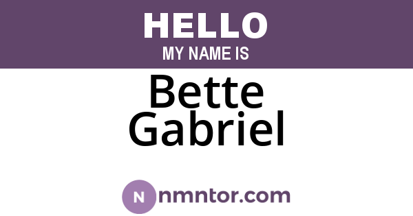 Bette Gabriel