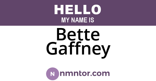 Bette Gaffney