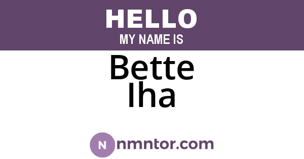 Bette Iha