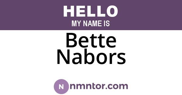 Bette Nabors