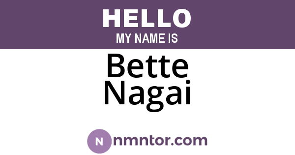Bette Nagai