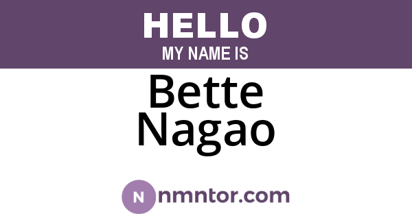 Bette Nagao