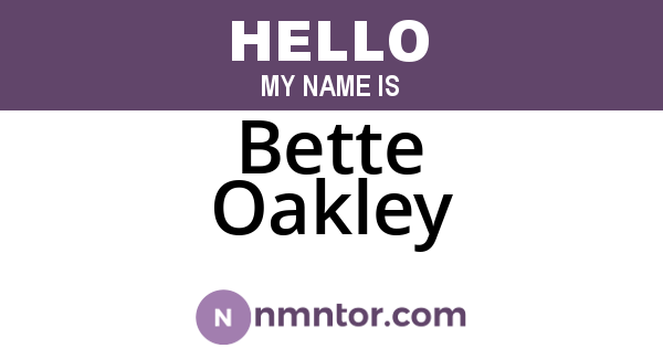 Bette Oakley