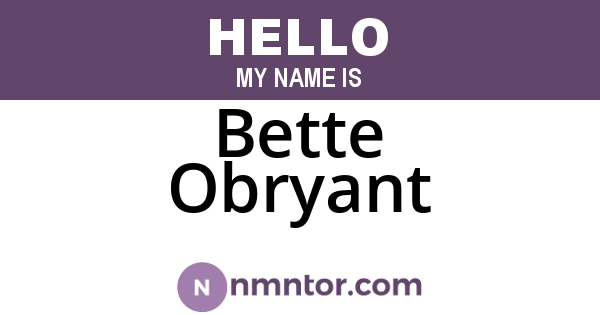 Bette Obryant