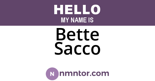 Bette Sacco