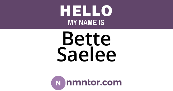 Bette Saelee