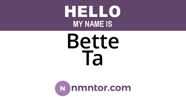 Bette Ta