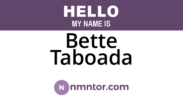 Bette Taboada