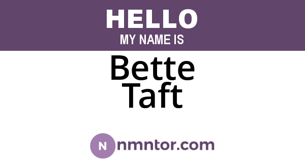 Bette Taft