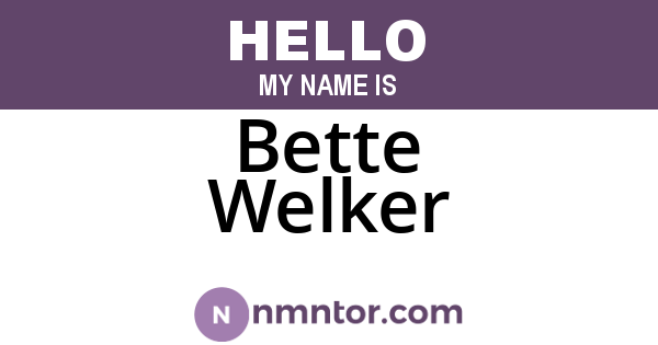 Bette Welker
