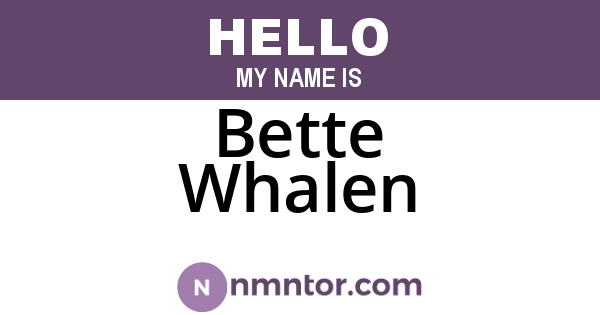 Bette Whalen