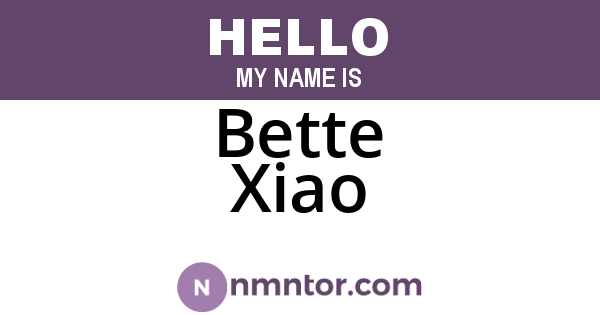 Bette Xiao