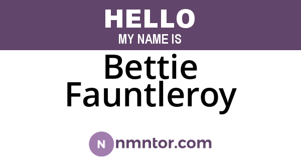 Bettie Fauntleroy