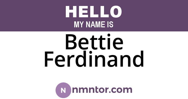 Bettie Ferdinand