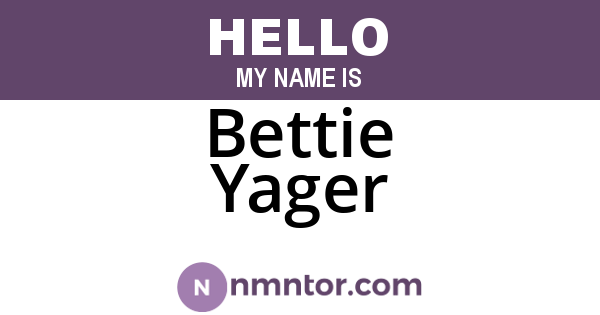 Bettie Yager