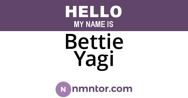 Bettie Yagi